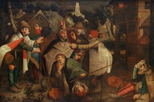 La lucha de los hombres ciegos, 1643 de Flemish School